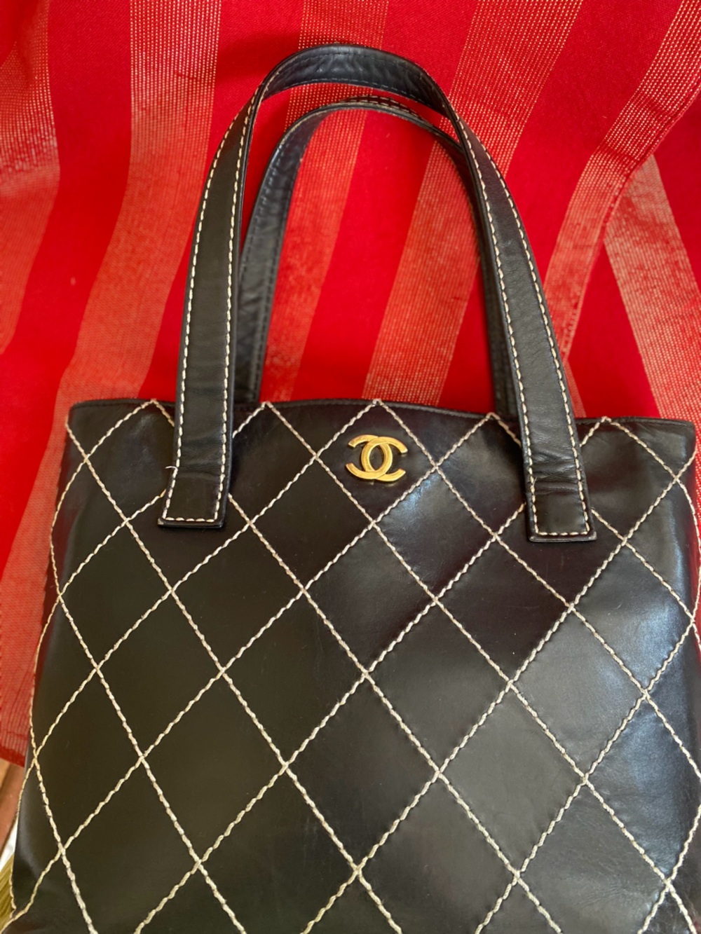 CHANEL BLACK WILD STITCH VIVIAN BLACK GOLD LABEL - Picture 2 of 16